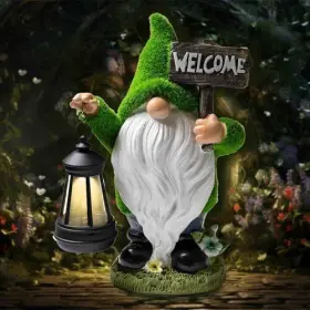 RTS1234 BEST KING ART CRAFT CO Solar Garden Gnomes Statue #2
