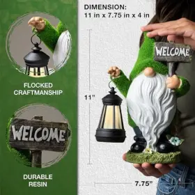 RTS1234 BEST KING ART CRAFT CO Solar Garden Gnomes Statue #3