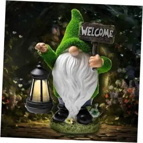 RTS1234 BEST KING ART CRAFT CO Solar Garden Gnomes Statue