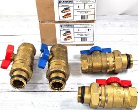 Legend Hydronics 800-855 Pex Radiant Floor Heating Parts 1 Inch Manifold Isolation Valve Straight Pair X2