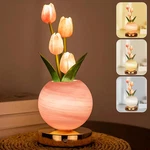 Tulip Flower Led Table Lamp Rechargeable Cordless Touch Dimming Night Light Pink. Fixed Price $49.99.