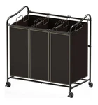 Nib Simple Houseware, Three Bag, Rolling Laundry Sorter Hamper Cart All Bronze. Fixed Price $44.00.