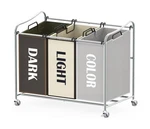 Simple Houseware Heavy Duty 3-bag Laundry Sorter Rolling Cart, Silver/assorte.... Fixed Price $42.27.